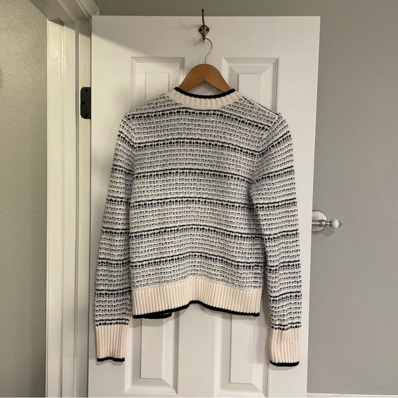 LOFT Tweed Blue and White Stripe Open Cardigan XS - Picture 7 of 7